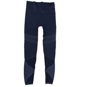 Spanx Look At Me Now Seamless Moto Active Legging Indigo Sky High Waist Medium